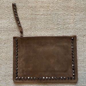 Pedro Garcia Suede Cluth with Crystal Studs